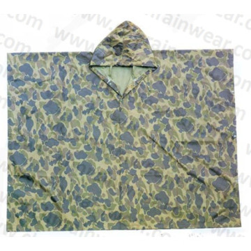 Military Camouflage Rain Poncho for Camping or Hunting